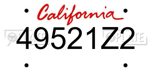 49521Z2 California License Plate