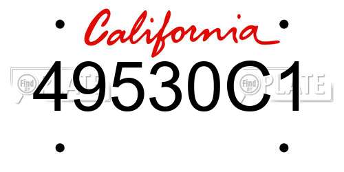 49530C1 California License Plate