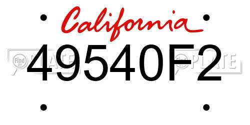 49540F2 California License Plate