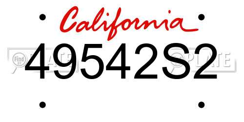 49542S2 California License Plate