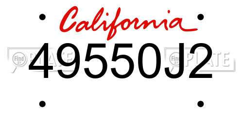 49550J2 California License Plate