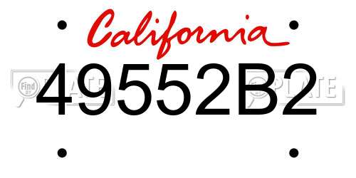 49552B2 California License Plate