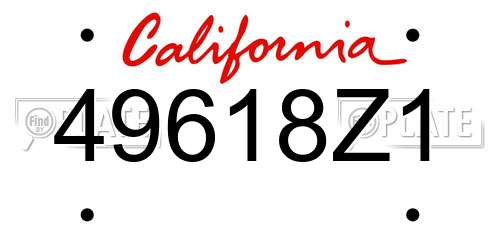 49618Z1 California License Plate