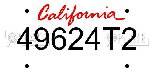 49624T2 California License Plate