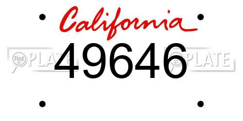 49646 California License Plate