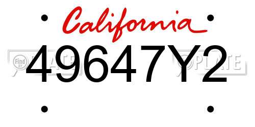 49647Y2 California License Plate
