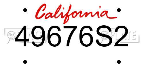 49676S2 California License Plate