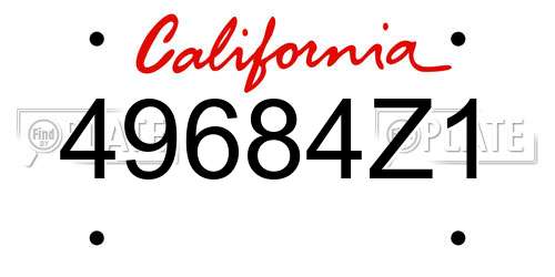 49684Z1 California License Plate