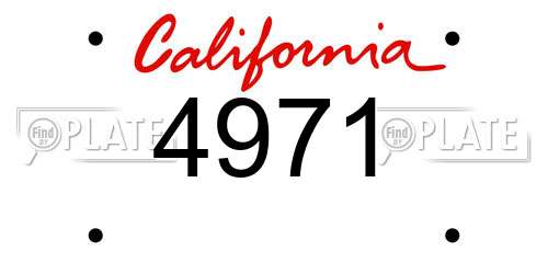 4971 California License Plate