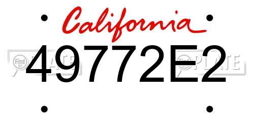 49772E2 California License Plate
