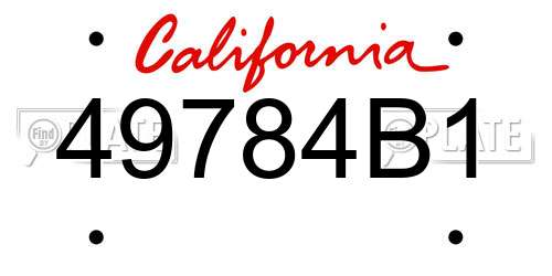 49784B1 California License Plate