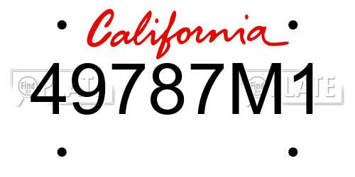 49787M1 California License Plate