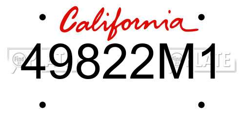 49822M1 California License Plate