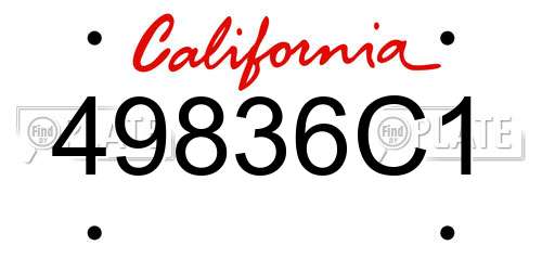 49836C1 California License Plate