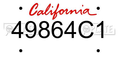 49864C1 California License Plate