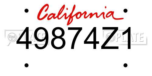 49874Z1 California License Plate