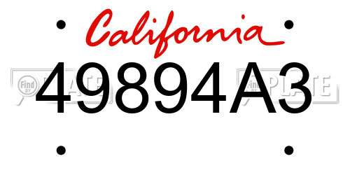 49894A3 California License Plate