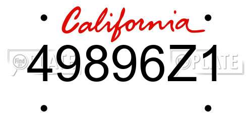 49896Z1 California License Plate