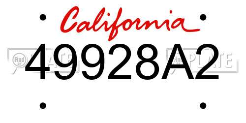 49928A2 California License Plate