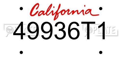 49936T1 California License Plate