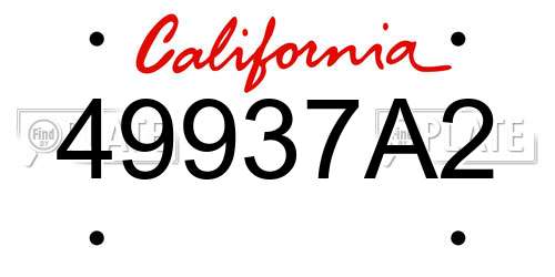 49937A2 California License Plate
