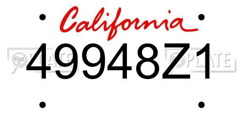 49948Z1 California License Plate