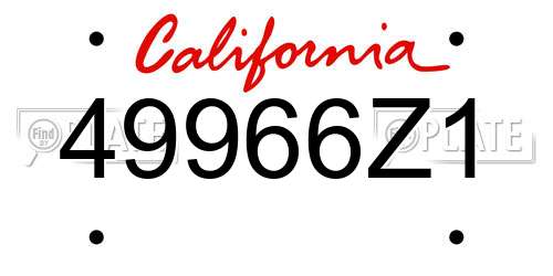 49966Z1 California License Plate