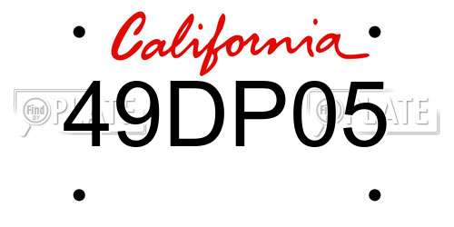 49DP05 California License Plate