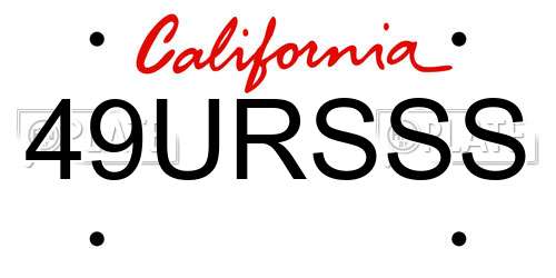 49URSSS California License Plate