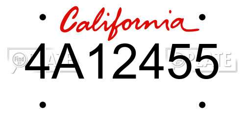4A12455 California License Plate