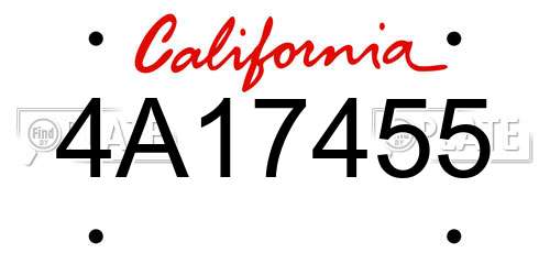 4A17455 California License Plate