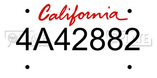 4A42882 California License Plate