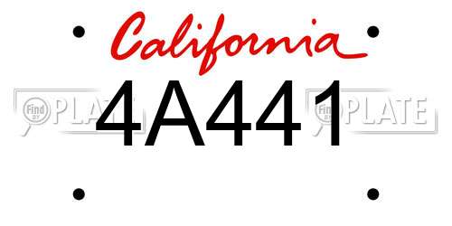 4A441 California License Plate
