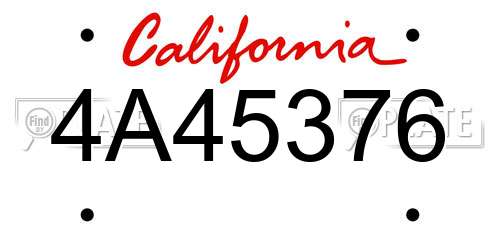 4A45376 California License Plate