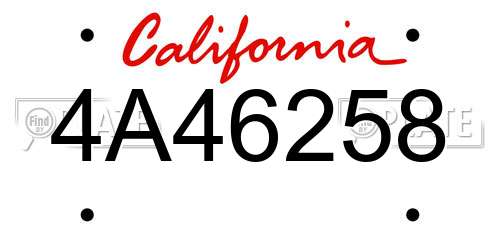4A46258 California License Plate