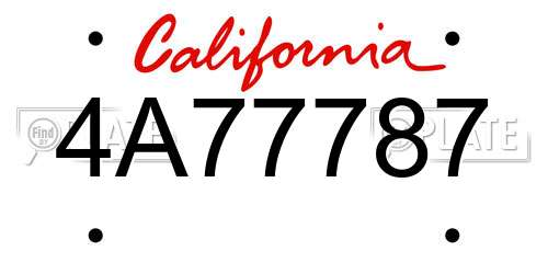4A77787 California License Plate