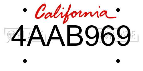 4AAB969 California License Plate