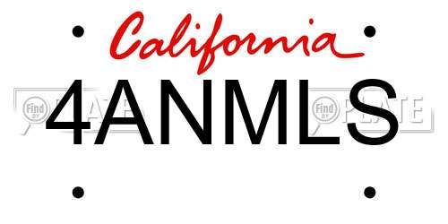 4ANMLS California License Plate