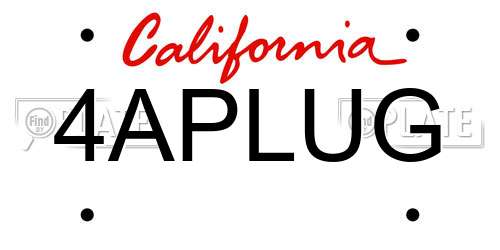 4APLUG California License Plate