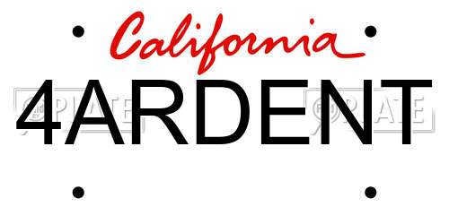4ARDENT California License Plate