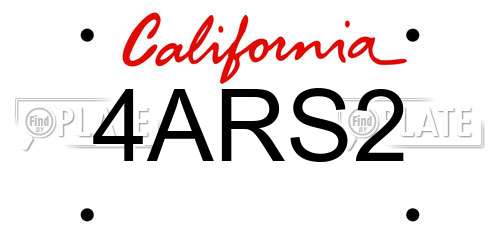 4ARS2 California License Plate