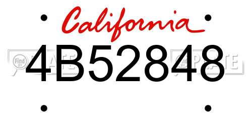 4B52848 California License Plate