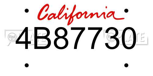 4B87730 California License Plate