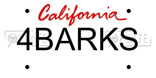 4BARKS California License Plate