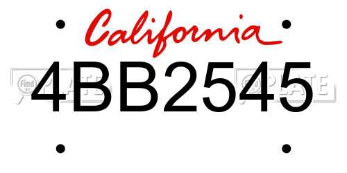 4BB2545 California License Plate