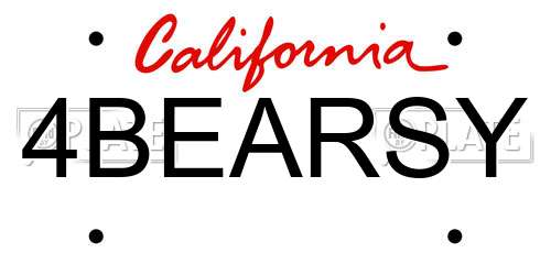 4BEARSY California License Plate