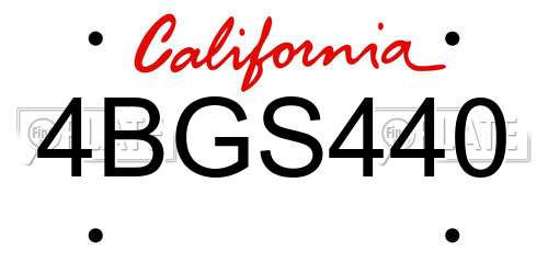 4BGS440 California License Plate