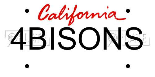 4BISONS California License Plate