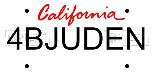 4BJUDEN California License Plate