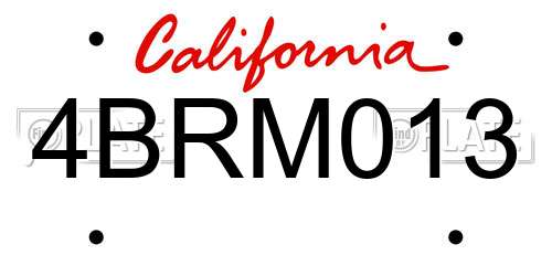 4BRM013 California License Plate